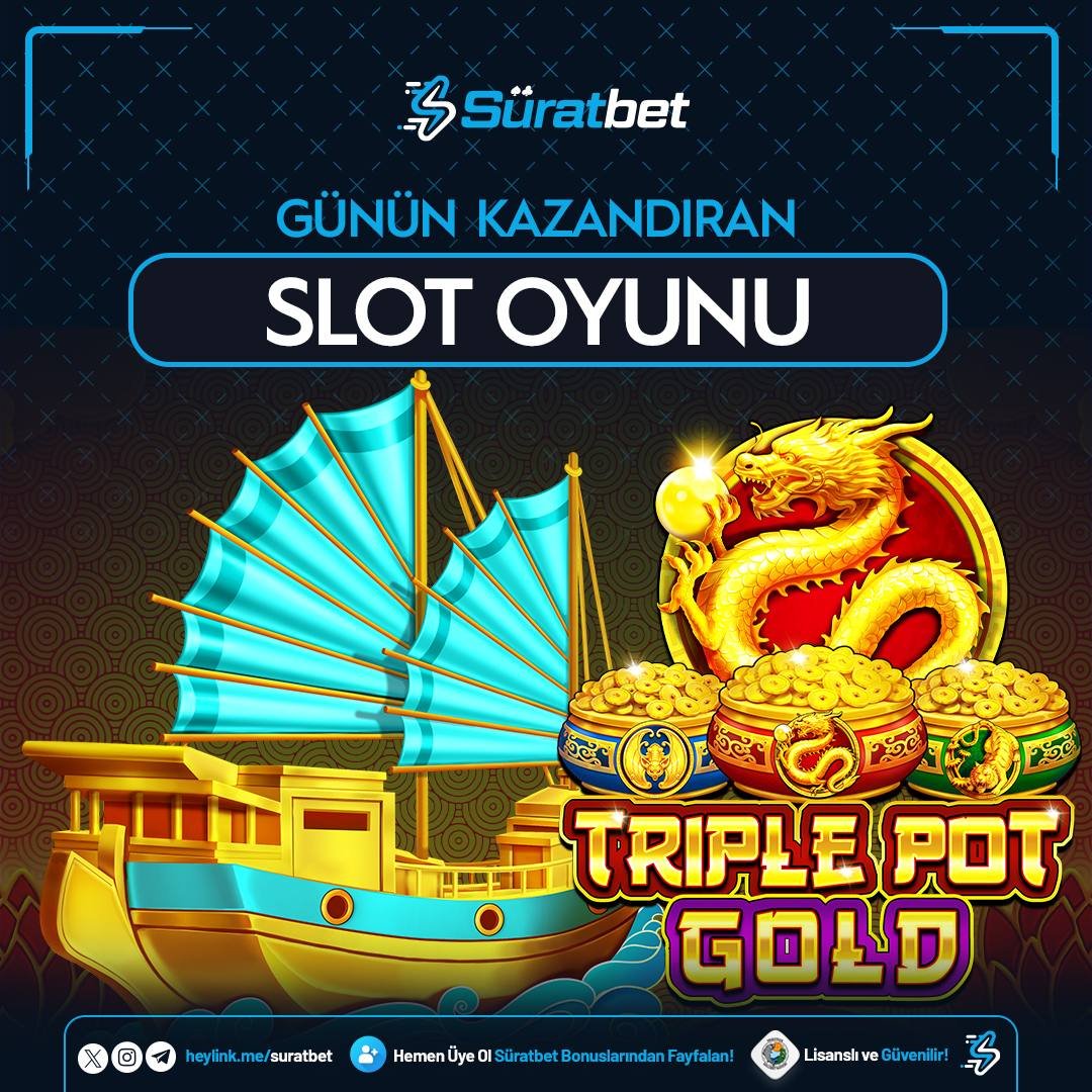 Surat_Sport's tweet photo. 💥 BUGÜNÜN YILDIZI #TRIPLEPOTGOLD💥

⚡️ Çarklar dönüyor, heyecan yükseliyor! 

🚀 #SüratBet’te #Slot heyecanını keşfet, şansını dene!

👉 SÜRATBET'E KATILMAK İÇİN TIKLA!  https://t.co/4deyNxeNI1 https://t.co/YCFAa0jgFt