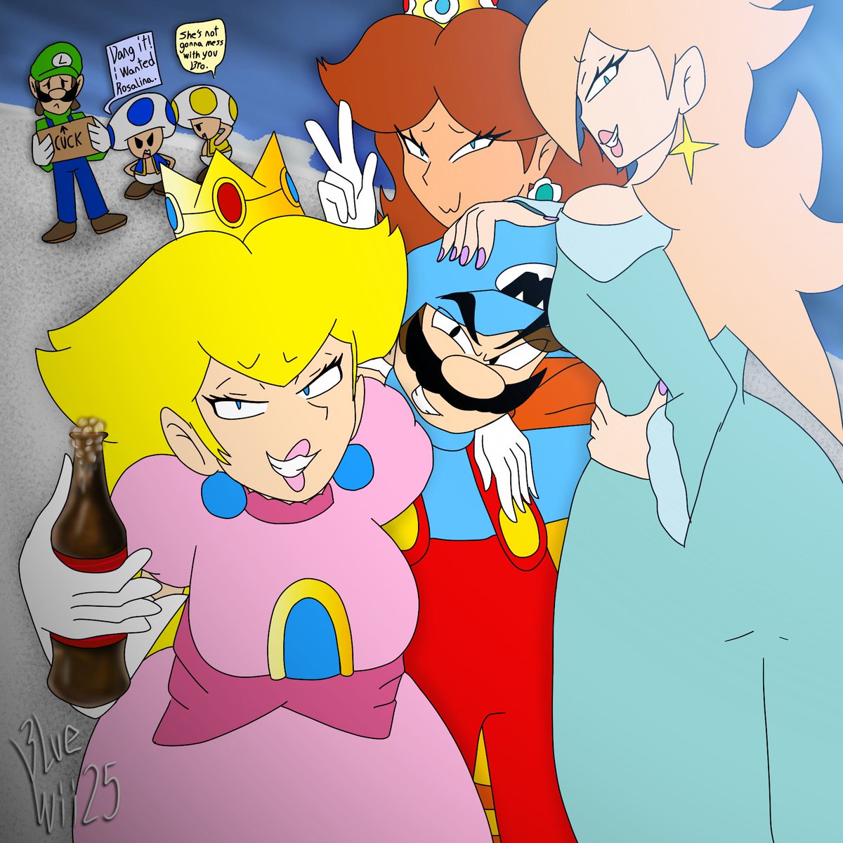 RedWii25's tweet photo. Here's the ice mario versions of these drawings. 

The reason why i didn't upload these on my main is because ice mario is my avatar and i didn't want to seem like i was shipping myself with them.
(even if for a joke) https://t.co/0syJ9ywiPA