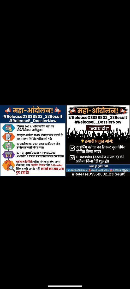 roman3341's tweet photo. @LtGovDelhi @kjsehrawat @PMOIndia #ReleaseDSSSB802_23Result
#ReleaseE_DossierNow
#DSSSB802_23
#DSSSB
#DSSSBResult
#DSSSBCandidates
#DSSSB80223
#ResultReleaseNow
#EDossierNow
#DSSSBStenographer
#DSSSBLDC
#DSSSBJSA
#DSSSBStudents
#dsssbofficial
@dsssbofficial 
@gupta_rekha

Release 802/23 result https://t.co/rbFquHPjgh