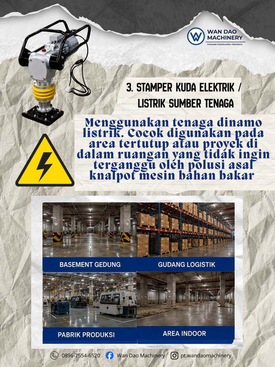WanDaoMachinery's tweet photo. Untuk mesin stamper itu gak cuma 1 jenis aja , ada 3 jenis yg berbeda dan fungsi nya juga beda beda sesuai dengan kebutuhan proyek ada yg pakai tipe bensin, tipe listrik, dan tipe diesel

kita juga ready ke 3 jenis mesin Stamper tersebut 

Marketing
0851-5696-0866 ( Jesen ) https://t.co/EENL3A7wS1