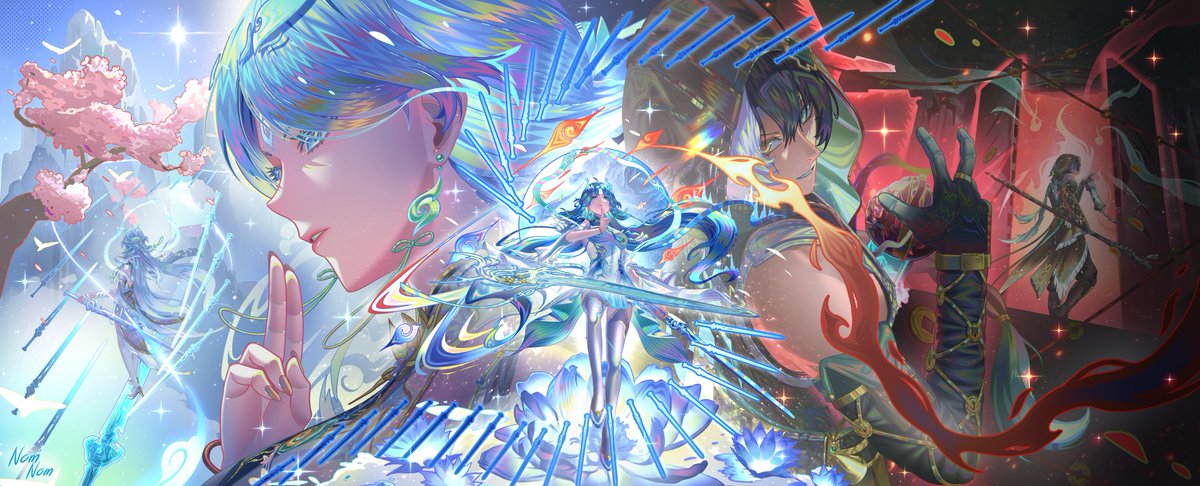 nomn_pop's tweet photo. ⚔️💠⛩️

#WutheringWaves #WuWaFanart #Qingxiao #Jingran https://t.co/l6mceQf0Y6