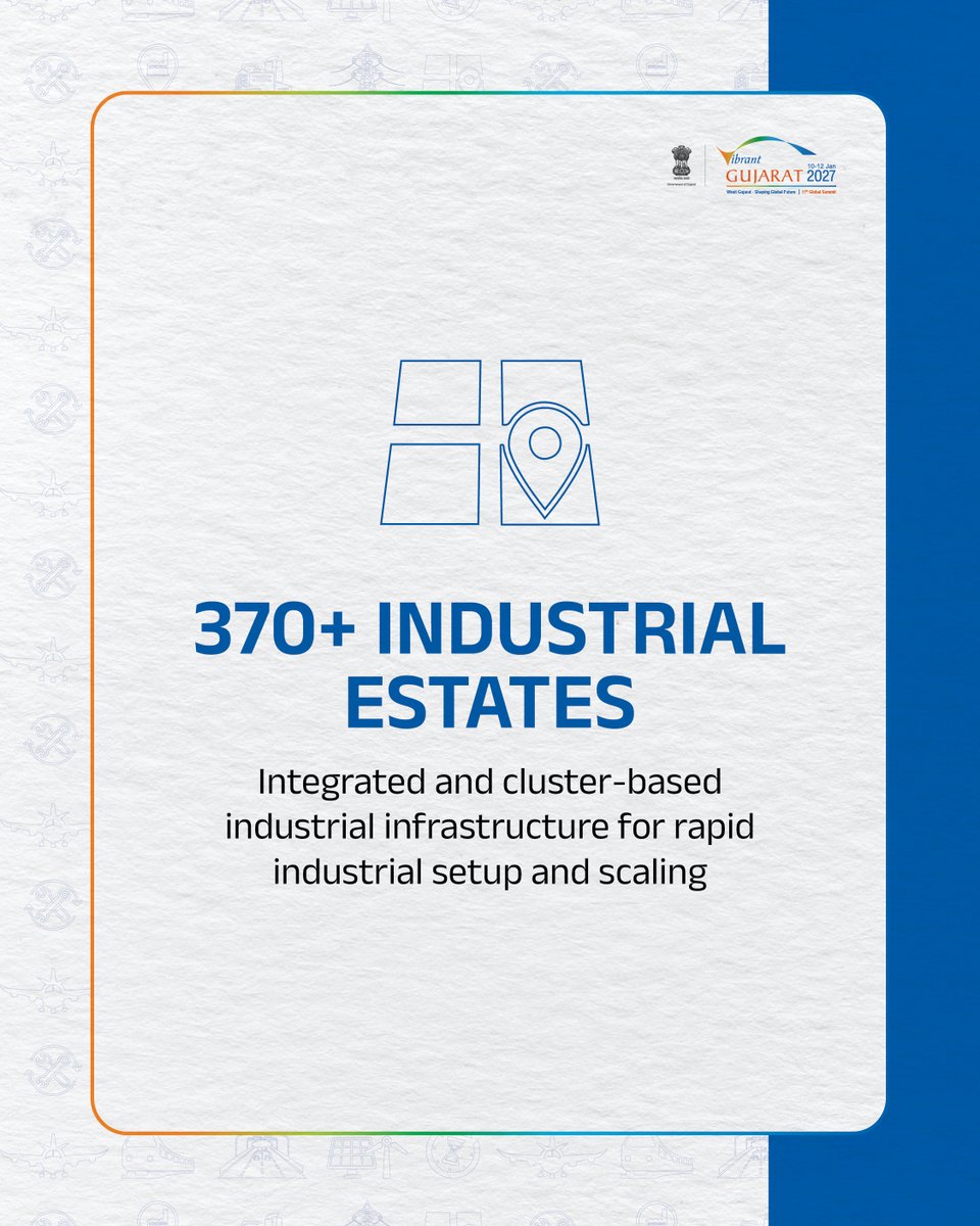 VibrantGujarat's tweet photo. Gujarat: an ecosystem built for industries to thrive.
Viksit Gujarat – Shaping Global Future.
#VGGS2027 #VibrantGujarat2027 #ViksitGujarat #VibrantGujaratGlobalSummit #ShapingTheFuture #GlobalMarkets #Global #Gujarat #Investment #EaseOfDoingBusiness #InvestorFacilitation #BusinessInGujarat #investors
(3/3)