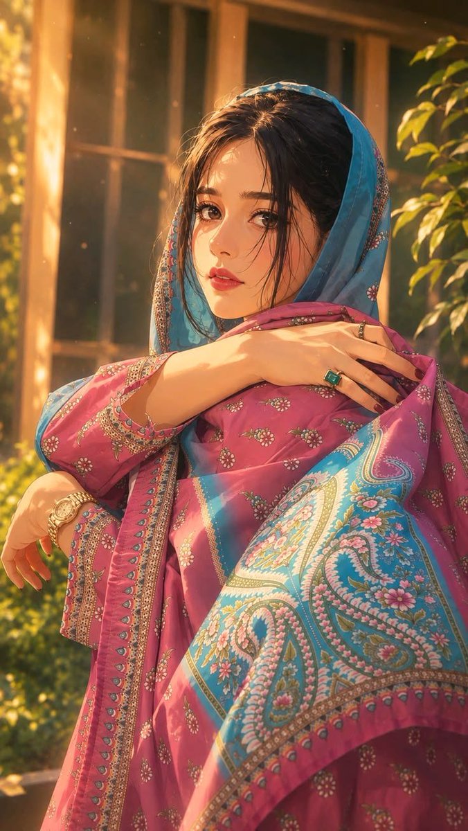 Digitalqueen_5's tweet photo. Wrapped in a colorful dream, lost in golden light. 💙🌸 https://t.co/IxWPw0eOrF