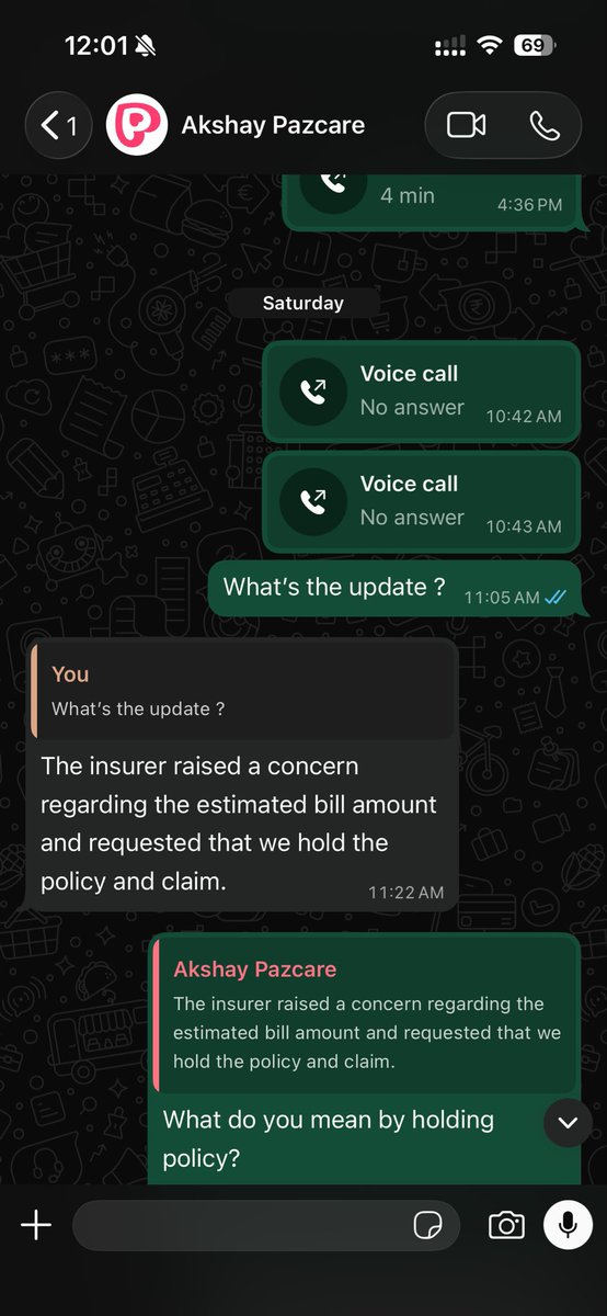 gauravj18's tweet photo. @getpazcare How are we expected to raise/follow up on a ticket when neither our coordinators nor your customer support team is responding to us?

The patient is ALREADY ADMITTED. This requires urgent resolution, not another generic acknowledgement.

We’re attaching emails/replies showing how unresponsive your team has been despite repeated follow-ups. You can also see the written assurances given by your sales team before the policy was processed and compare them with what happened once a claim arose.

Please have someone with authority take ownership of this case and contact us urgently rather than redirecting us back to an unresponsive support channel.

@irdaiindia @jagograhakjago