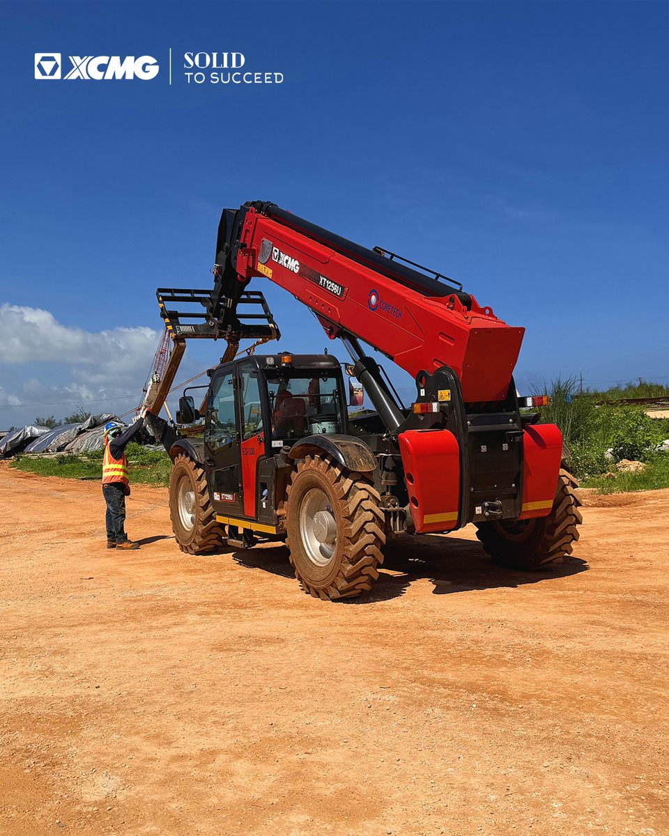 XCMGMEWP's tweet photo. The XCMG XT1256U telehandler gets to work from Day One.💪
One machine. Multiple jobs. Maximum utilization.✅
#XCMG
#SolidtoSucceed
#XCMGProduct
#XCMGMEWP
#telehandler https://t.co/3HfJDf6SJI