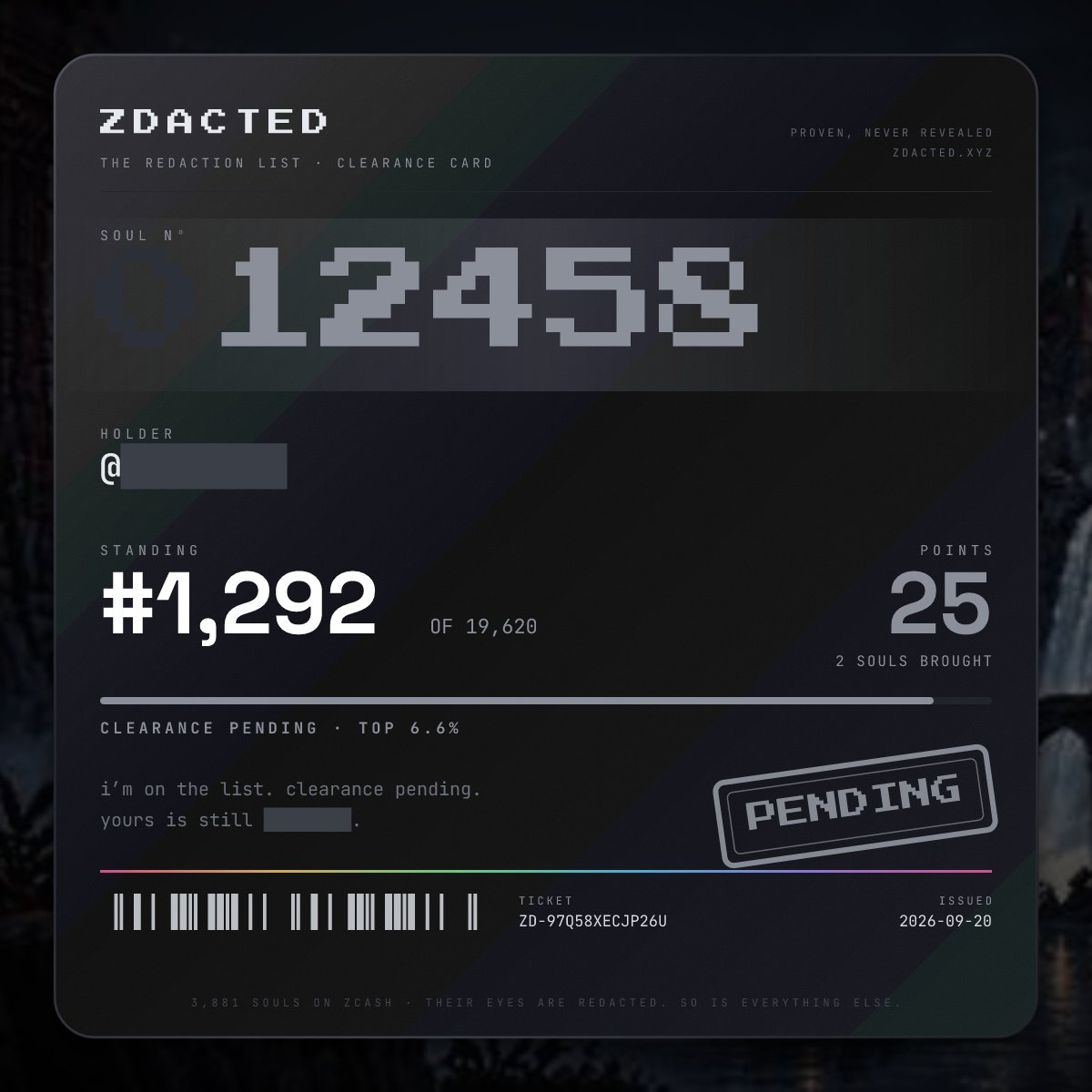 Atik_766's tweet photo. Hey @Zdacted Team Please Approve Me🥹💝

#zdacted #NFT #Pending https://t.co/LnVLqPuLMY