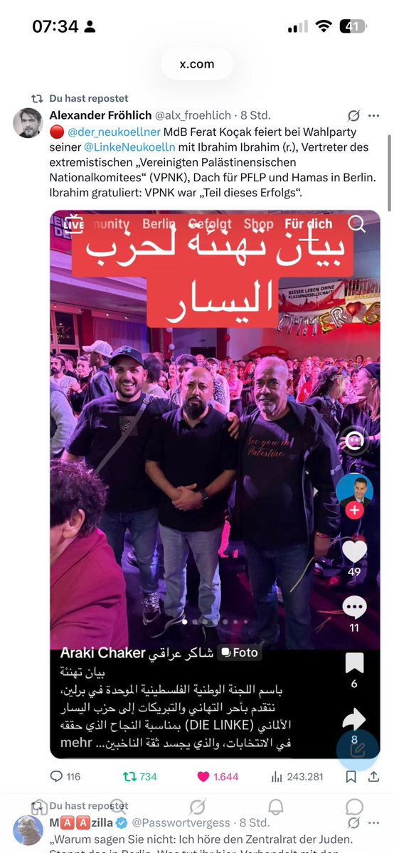Volker_Beck's tweet photo. Gerade behauptet @inesschwerdtner in @ARD_MoMa , Ibrahimi sei des Saales verwiesen worden? Hat das jemand von der Presse gesehen? 
@alx_froehlich ? https://t.co/qoB5PgkhfK