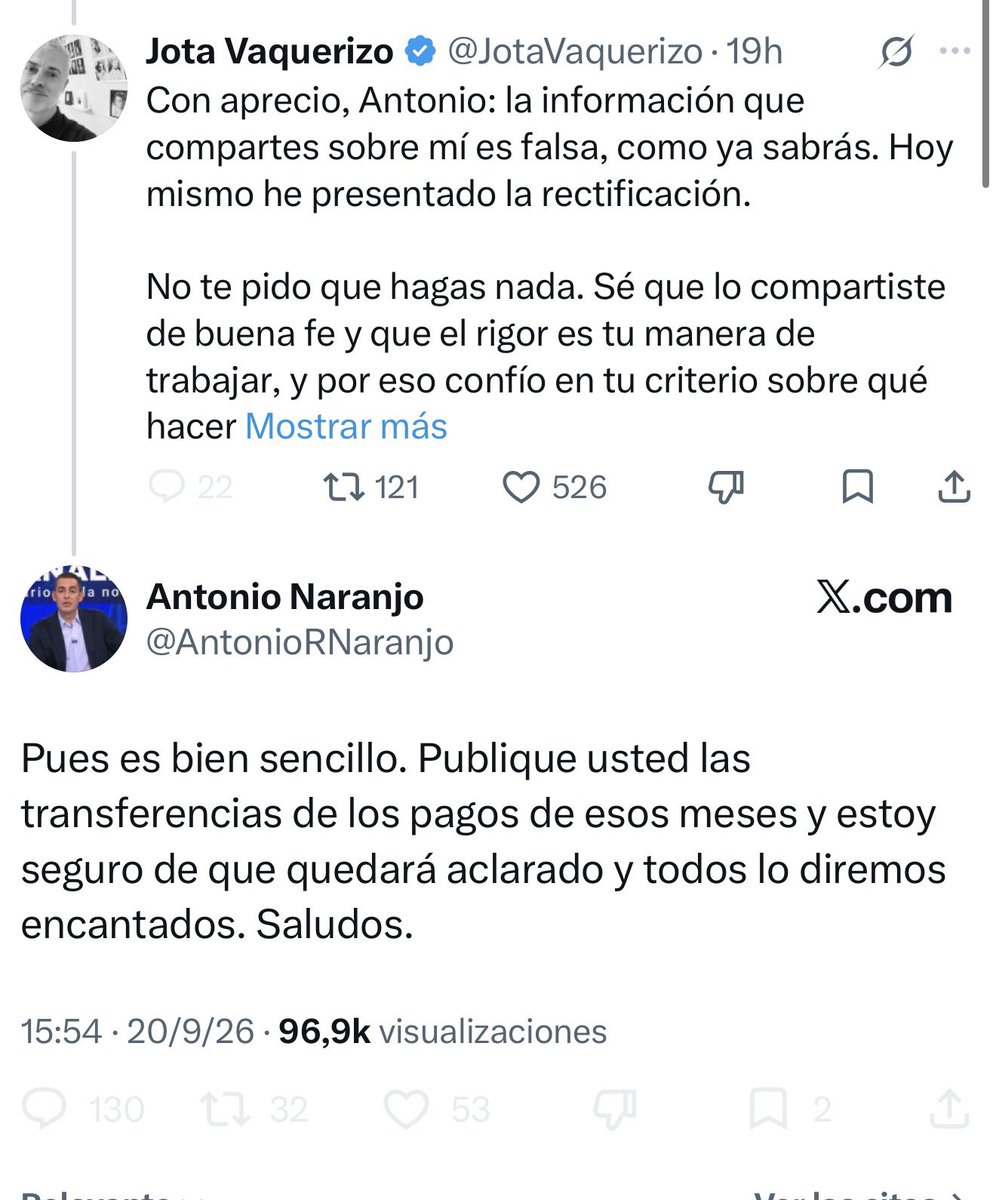 AntonioMaestre's tweet photo. Decidle a @AntonioRNaranjo que publique los pagos de la empresa “Prensa Universal” a hacienda. A ver si han pagado ya el millón de euros que nos debe la empresa que montó a todos los españoles. https://t.co/yAMrqFxLLj