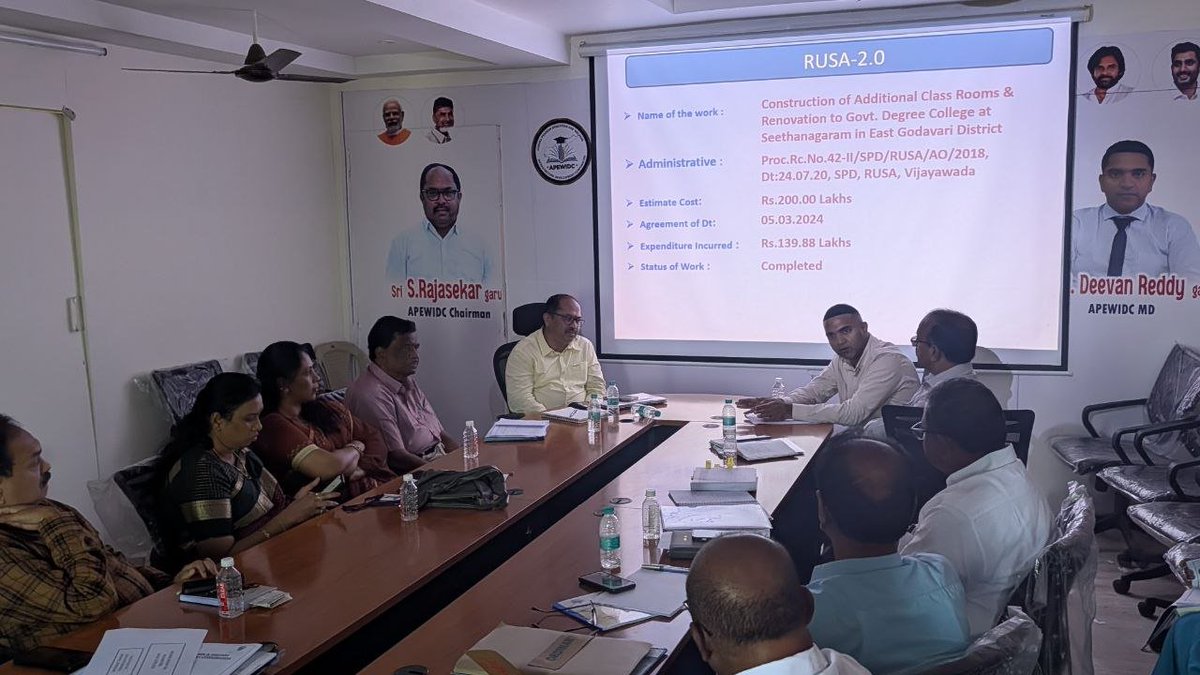 srajkpm's tweet photo. Kadapa &amp; Guntur Zone Review Meetings
Review meetings were conducted on 17th &amp; 18th September with EEs to review the progress of ongoing works and discuss work status.
S. RAJASEKHAR

Chairman, APEWIDC
#APEWIDC #ReviewMeeting #KadapaZone #GunturZone https://t.co/GJUg6ag4Nt