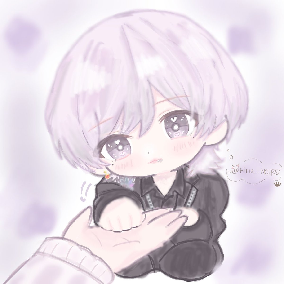 _lqnyn's tweet photo. わんちゃんメンカラ紫。
 #にっこりんくす  #お絵描き対決 https://t.co/vIBRk4JEXB