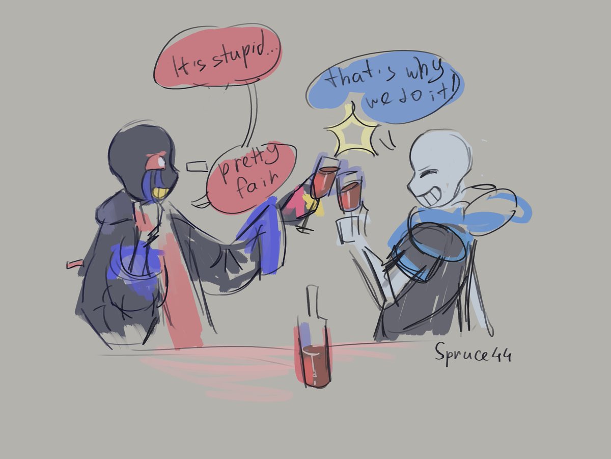 Spruce445's tweet photo. Having a drunk time

#Errorsans #Swapsans #UndertaleAU #Swap #Error https://t.co/BqMUy88TM3