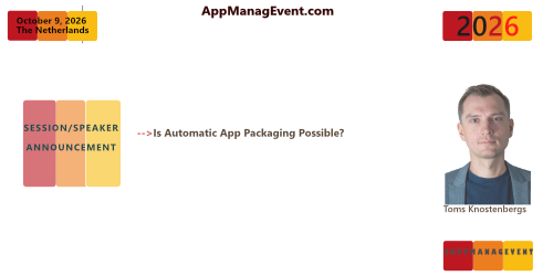 appmanagevent's tweet photo. Is Automatic App Packaging Possible?

At AppManagEvent on 9 October, @TomsKnostenberg will explore:

🔹 Why automated packaging is needed more than ever
🔹 Is trusted automatic packaging for any custom app possible?
🔹 What are they doing differently?

Come and find out! https://t.co/pprYbaiaRO