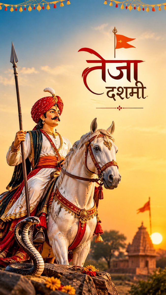 RK_DAUKIYA's tweet photo. परम् आराध्य लोक देवता वीर तेजाजी महाराज के बलिदान दिवस ‘तेजा दशमी’ की हार्दिक शुभकामनाएं।
#श्री_वीर_तेजाजी #तेजा_दशमी https://t.co/RktZni5s0B
