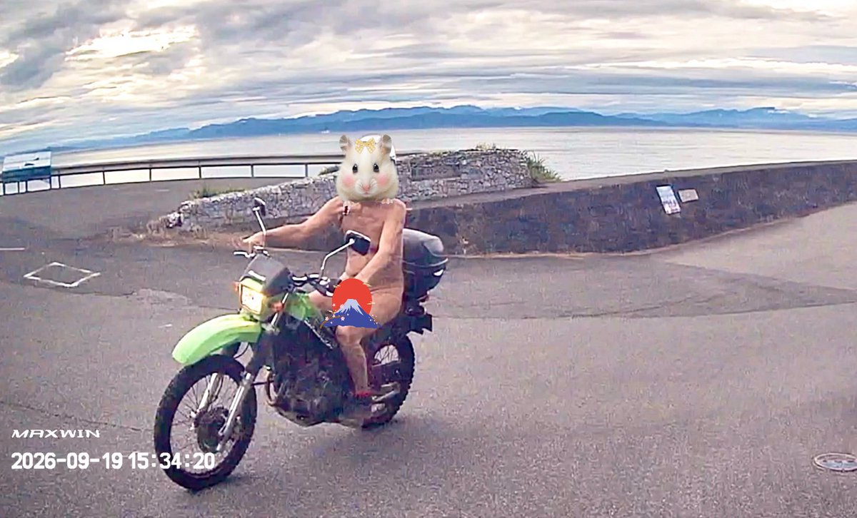 mintoko_mintan's tweet photo. バイクの妖精に出会いました🧚🏍️
静岡旅行にて、、、
風と一体化🥰
追い抜きざまに笑顔でヤエーしながら追ってくるタイプの妖精🧚
これは……妖精に会えたってことでいいのかな？？？🤗
フォロワーさんだったり？www
#バイク女子　#全裸　#バイク https://t.co/eEK3uLxpKA