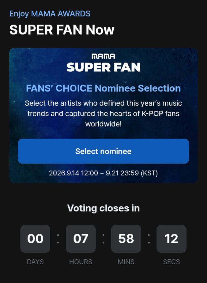 forbabymonster's tweet photo. [📢] LAST DAY OF MAMA FAN CHOICE NOMINEE SELECTION

Super Fan Monstiez, 7 HRS LEFT for you to select your nominees today, make sure not to missed your opportunity to vote for BABYMONSTER! If you need help on what other groups to nominate then just dm us immediately so we can assist you! 

🔗https://t.co/2uKzwul6Uu

#BABYMONSTER #베이비몬스터 @YGBABYMONSTER_