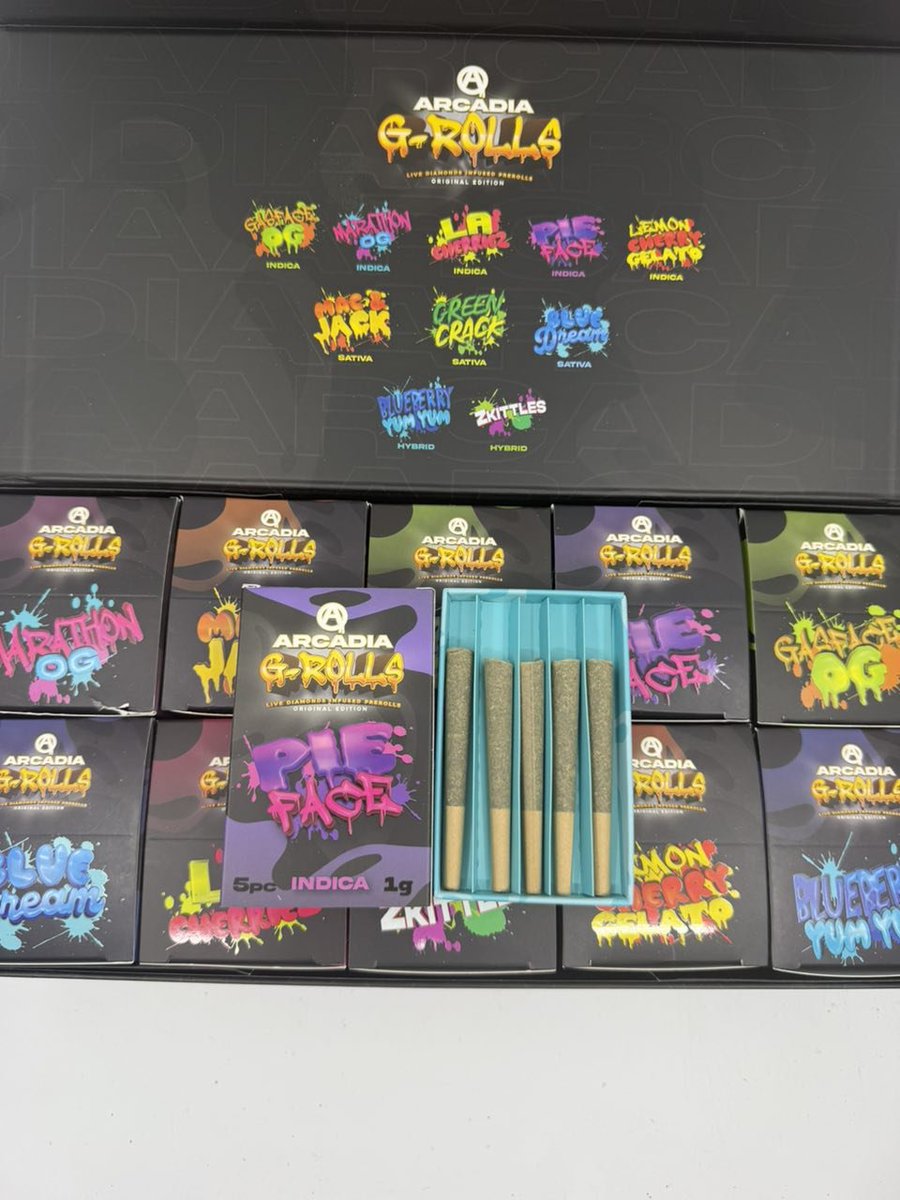 Pack_pro_'s tweet photo. Arcadia G Rolls 

250 1 gram Joints 

1 box 900
2 boxes 850 each
5 boxes 800 each
10 boxes 750 each https://t.co/API2SxvN4a