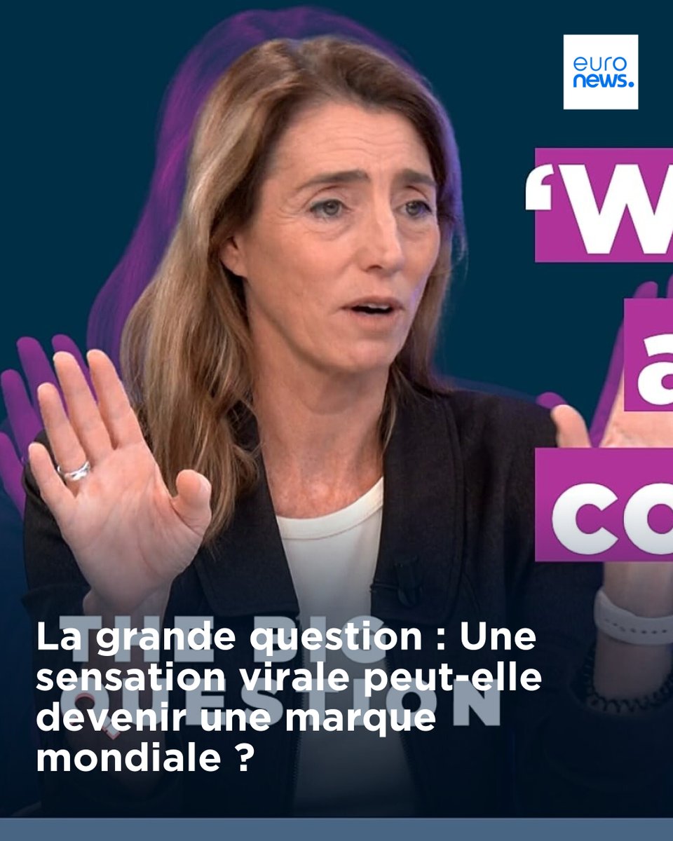 euronewsfr's tweet photo. "Nous ne considérons personne comme un concurrent" : rencontre avec la marque virale qui compte Ashton Kutcher et PepsiCo parmi ses investisseurs #TheBigQuestion
➡️ https://t.co/YDNbiw4ouz https://t.co/QcwTdNmUWM