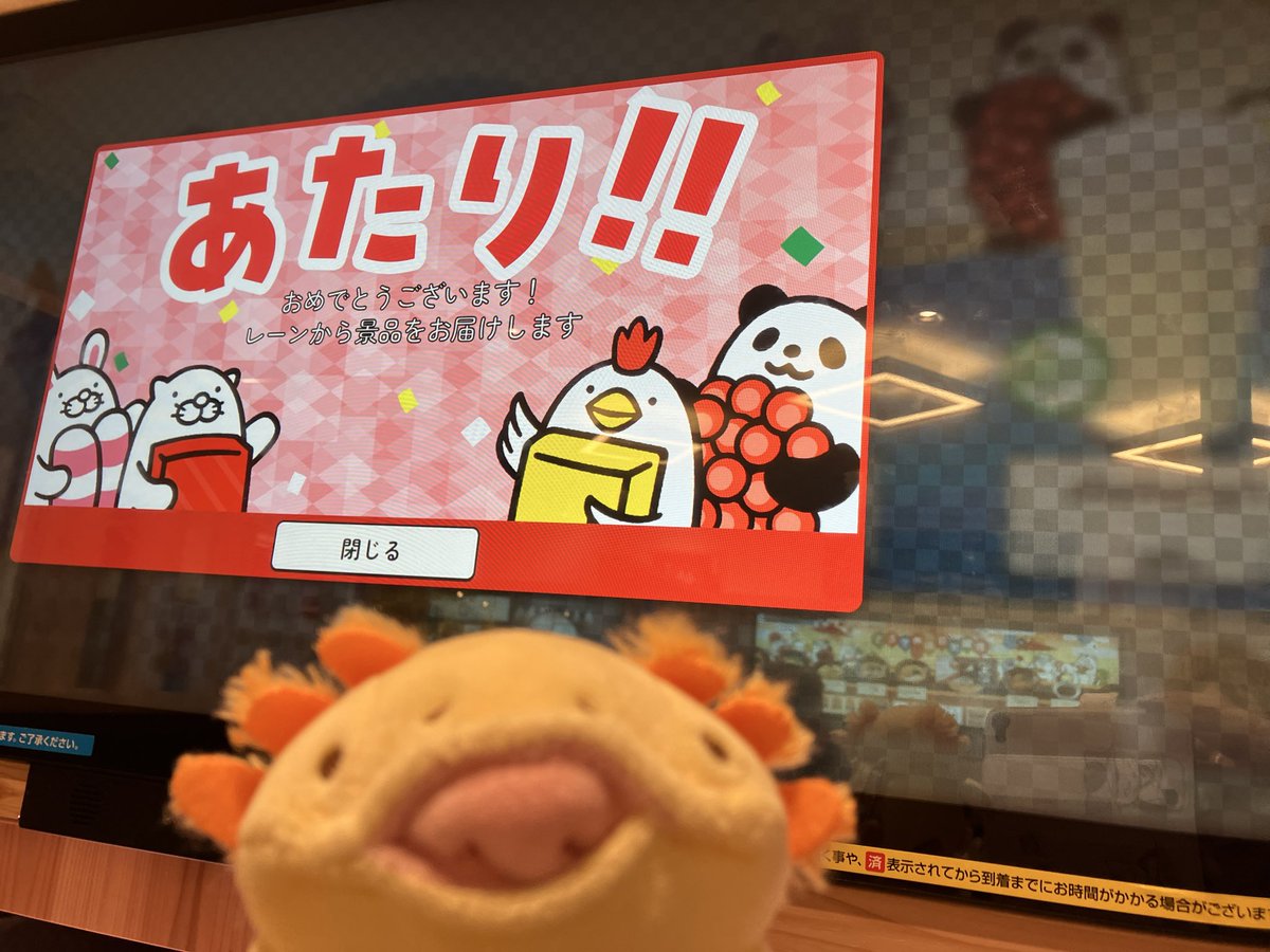 namicho73's tweet photo. 台風だから、お寿司ウパ　#もちうぱ https://t.co/wODgdhCqln