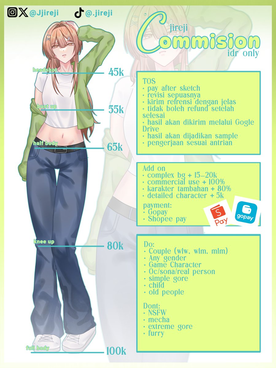 Jjireji's tweet photo. [like &amp; rt really appreciate it 🥹🤍]

JIREJI COMMISSION OPEN!! 

halo semuanya, aku open commission nihh!! Aku butuh uang buat beli kacamata TT

tunggu apa lagi, yuk mampir!

dm me if you're interested ^^

#zonauang #zonajajan #belanja #commissionart #art #commission https://t.co/Y7hdgsulOk