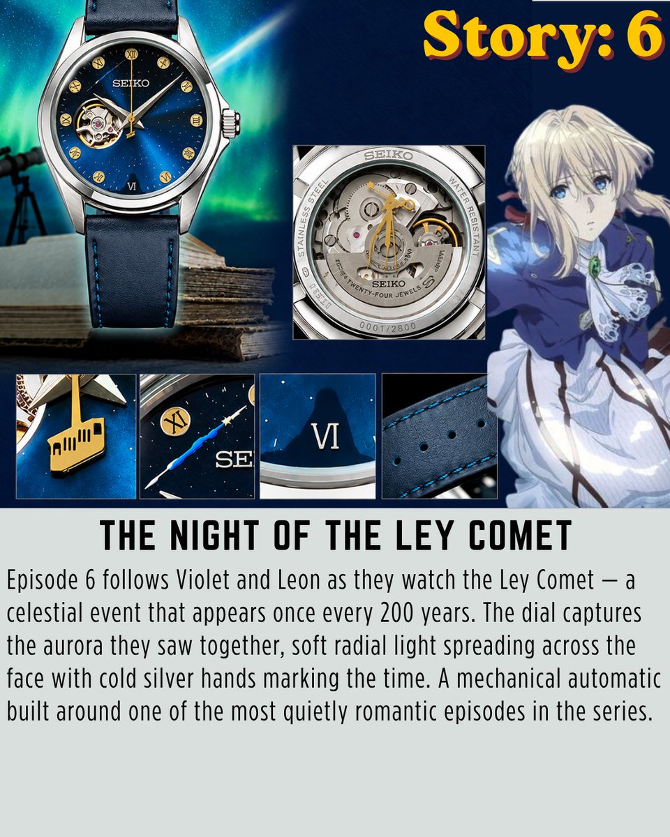 JPFactoryYT's tweet photo. Seiko and Violet Evergarden have built one of the most emotionally considered anime watch collaborations ever made — and here is every model released so far.

Each watch in the lineup is built around a specific episode or film, with the dial designed to capture that exact momen https://t.co/ZclnIp8IBV