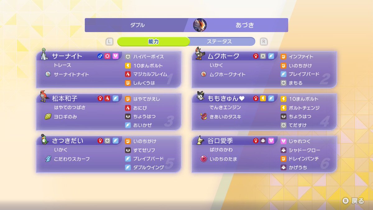 Azusa202608's tweet photo. やっとマスボ級上がれたー！！

命懸けとかいう試合放棄戦術じゃないと勝てないなんて情けない…🥲😢😭

でも久しぶりにエモンガ入りで戦えて良かった！

#ポケモンチャンピオンズ https://t.co/2JLD5aXrlW