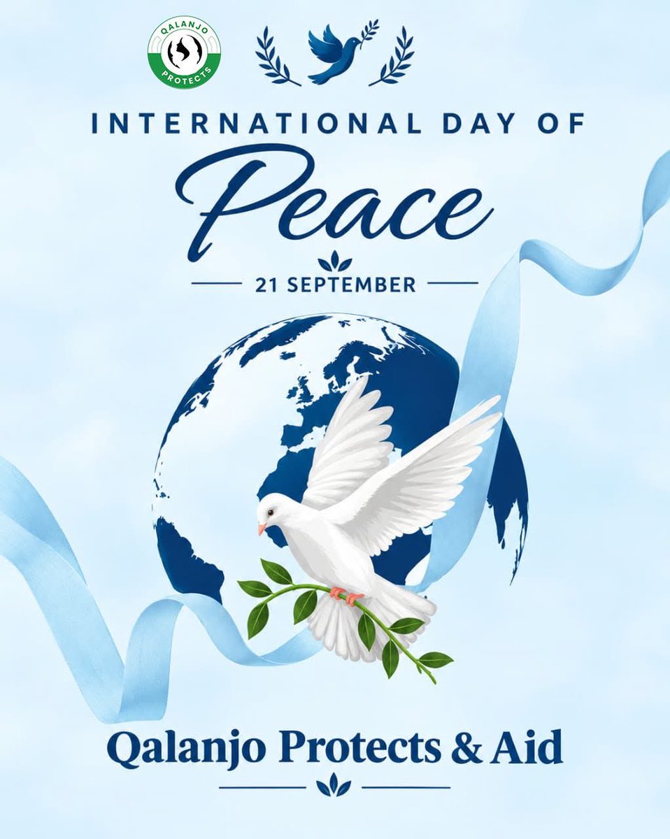 AnfaAdenAbdi's tweet photo. Xuska Maalinta Nabadda Caalamka : Nabaddu waa mas'uuliyad wadajir ah iyo xaquuq ay leeyihiin haweenka & Carruurta

Qalanjo Protects & Aid Maanta waxay ku biiraysaa bulshada caalamka ee xusaya Maalinta Nabadda Caalamka ee 21-ka Sebtembar si xoojiyo nabadda, is-dhexgalka bulshada iyo ilaalinta nolosha aadanaha.

Maalintan qiimaha leh waxay fursad u tahay in dib loo xusuusto in nabaddu aysan ahayn oo keliya maqnaanshaha dagaalka, balse ay tahay in qof kasta helo nolol ammaan ah, sharaf leh iyo mustaqbal wanaagsan.

“Ilmo kasta wuxuu xaq u leeyahay inuu ku koro nabad. Hooyo kastana waxay xaq u leedahay inay ku noolaato ammaan iyo sharaf. Nabaddu waa masuuliyad wadajir ah waxaan dhiiragalinaynaa  wada-hadalada Nabadda lagu gaarayo” Guddoomiyaha Qalanjo Anfa Aden Abdi.

Shakhsi kasta, qoys kasta, iyo hoggaamiye kasta wuxuu leeyahay mas'uuliyad taariikhda reebta oo ah inuu gacan ka geysto dhisidda bulsho nabad ah, dulqaad iyo is-ixtiraam ku dheehan yahay.