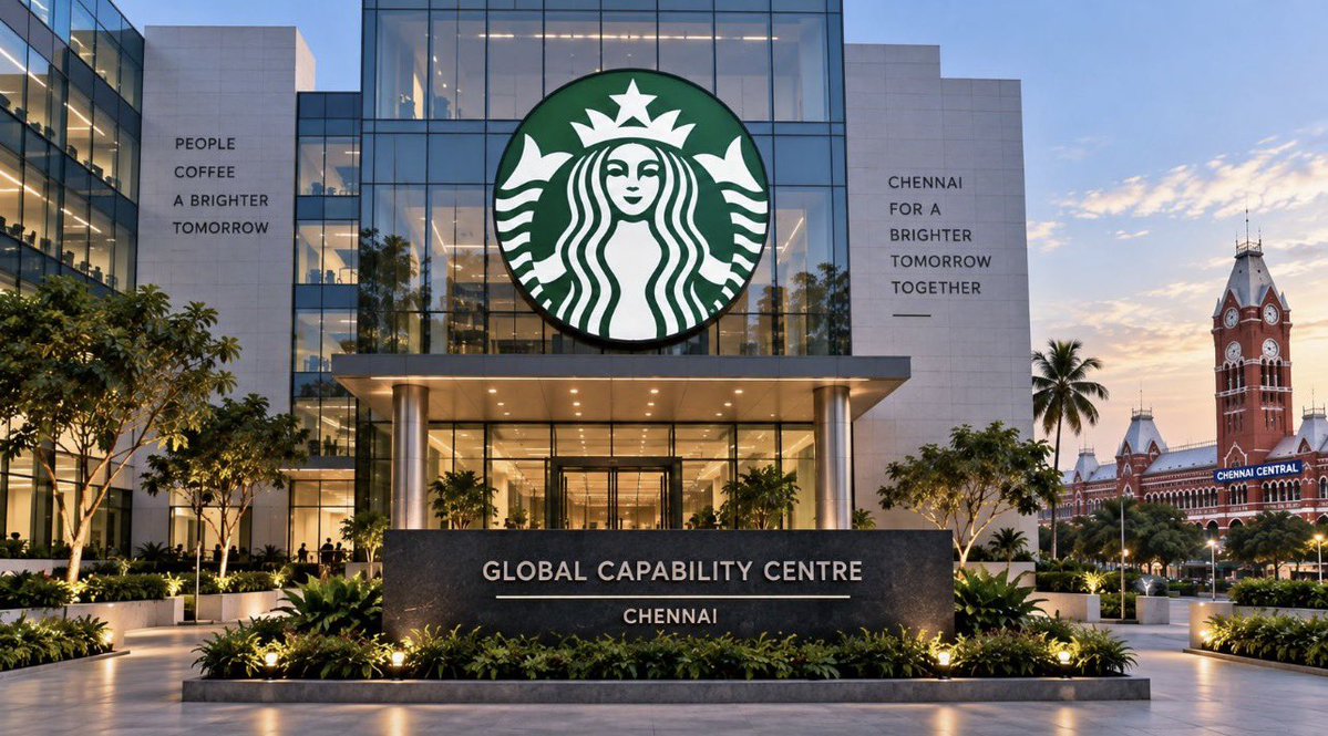 Indinfotweets's tweet photo. 🚨 Starbucks Chooses Chennai! 🇮🇳☕

Starbucks is setting up its first Global Capability Centre (GCC) in India, marking a new milestone in the company’s presence in the country.

📍 Location: Chennai
🏢 First Starbucks GCC in India

A new global hub is brewing in Chennai! ☕🌍 https://t.co/tY25IAllBX