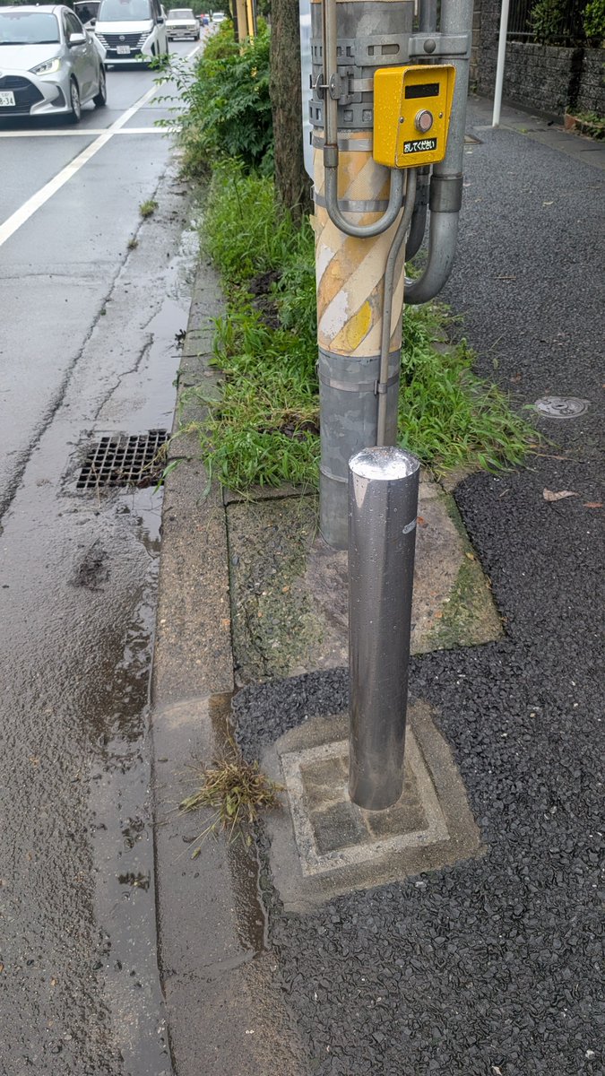 dannishio's tweet photo. 『横断歩道の水溜り』
近所は千葉豪雨よりも冠水がひどい場所あり。パトロールしていたら横断歩道に大きな水溜りあり角スコで掃除。１分で解消。地域の皆さんで少しずつやれれば道路冠水は減らせます。安全第一で無理のない範囲でご協力を。
#道路冠水
#横断歩道
#水たまり
#西尾だん
#流山市議会議員 https://t.co/ExbuIY1pKQ