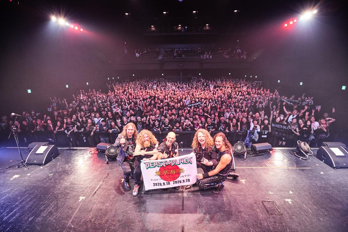 BIB_band's tweet photo. Tokyo, day two: You did it again! 🇯🇵🔥

The connection we felt with you was unreal, and seeing you sing every word, jump, and give us everything you had made this one truly unforgettable! ❤️‍🔥

We already can’t wait to come back!

📷 Takumi Nakajima

#BeastInBlack https://t.co/FDEXyJk4Cw