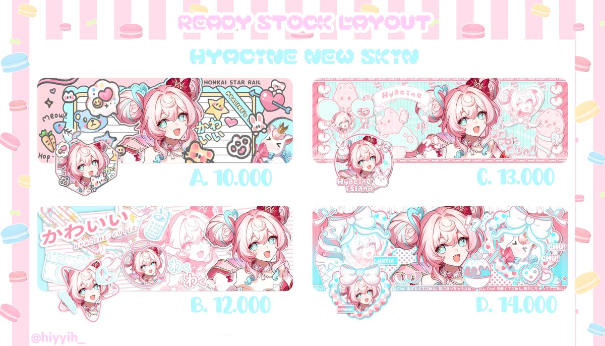hiyyih_'s tweet photo. Haii, aku bawa ready stock layout Hyacine HSR art skin terbaru! harga tertera dan bisa qris~ mari diangkut si imup cepolnya 

bantu RT ya makasii #bealanja #zonauang https://t.co/ELtPZI9CmM
