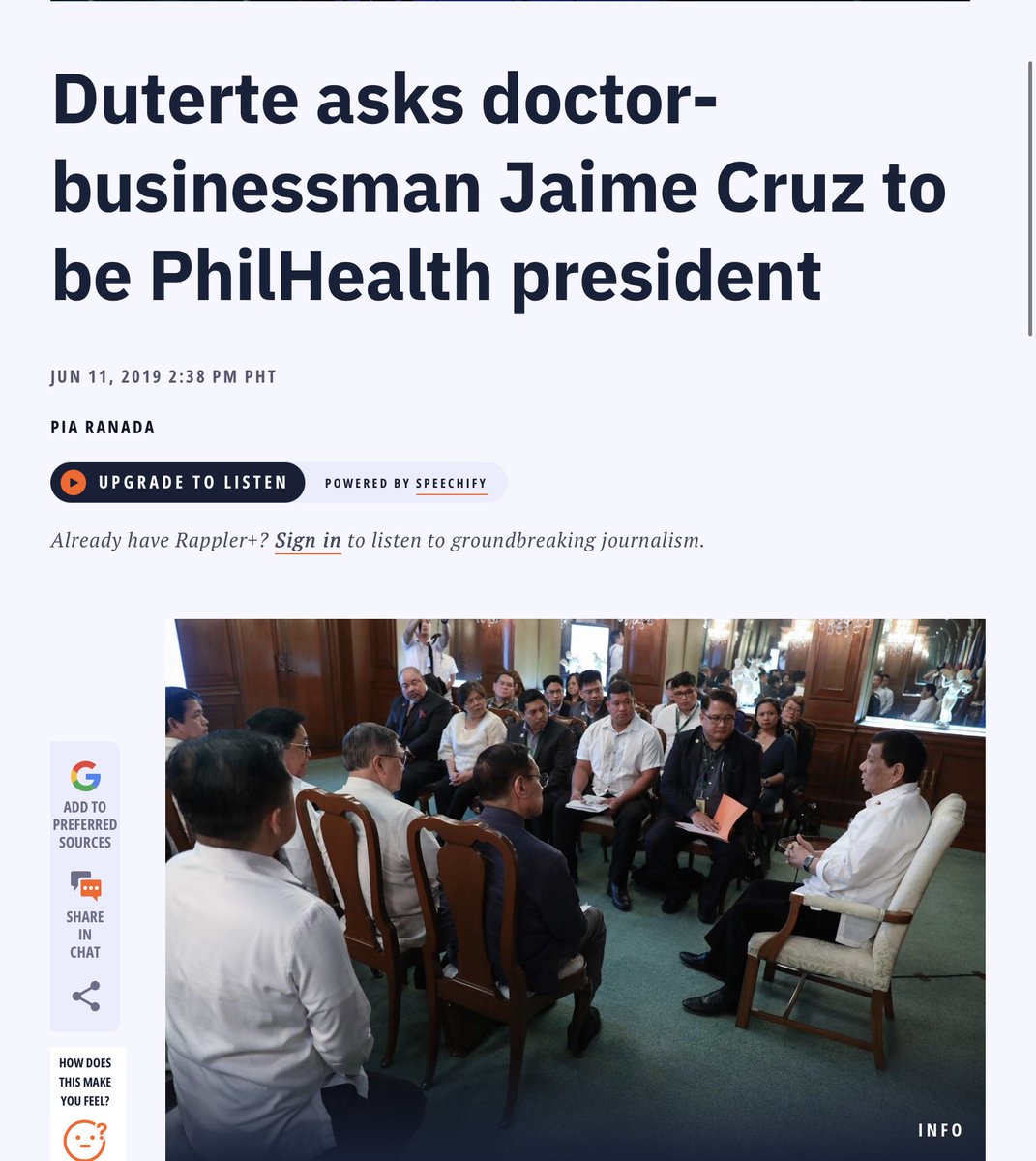 lyndajumilla's tweet photo. This JAIME CRUZ? The man rodrigo duterte wanted to appoint to philhealth? Also the president of philippine airport diagnostic laboratory (padlab) - that diagnostic lab that had a monopoly of testing those travelling by air at the height of the pandemic? https://t.co/eLPRvYbkft