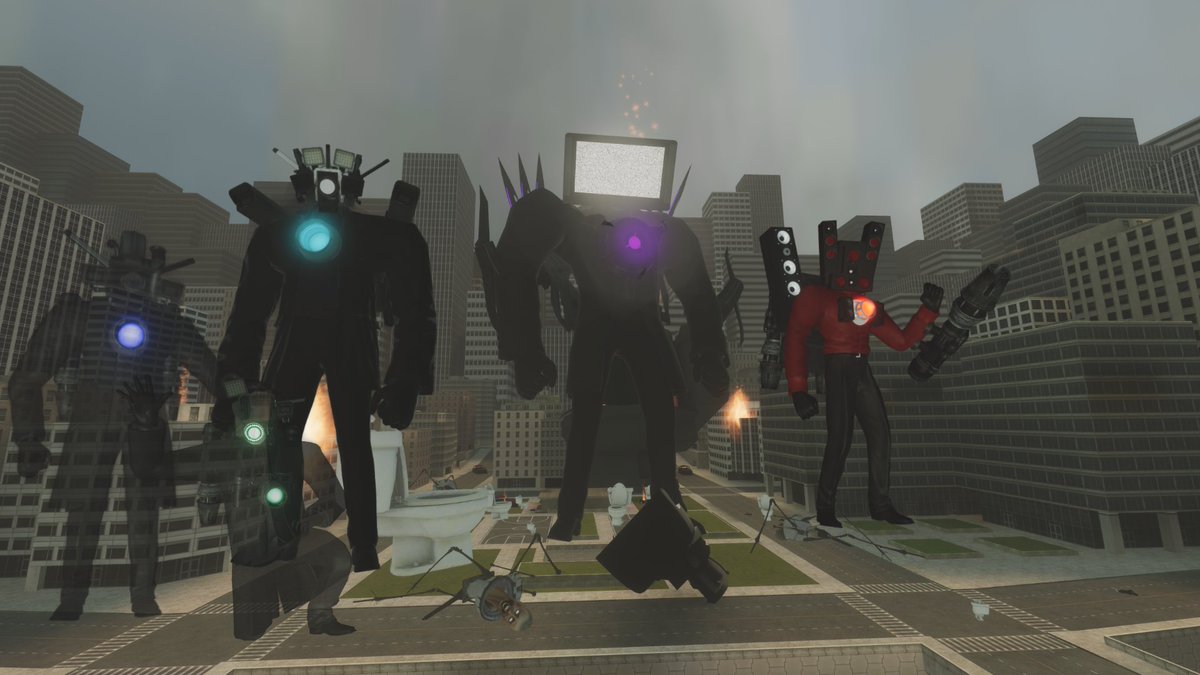 Supi_JP_'s tweet photo. タイタントリオ
#VRChat #SkibidiToilet #SkibidiSoundwave https://t.co/gkgWdVqAYV