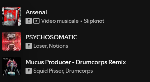 TitaniumZell's tweet photo. back-to-back tracks on Spotify Release Radar, all with a Slipknot sound.
Slipknot were the worst ones.
When a trap-metal artist and a breakcore guy sound more Slipknot than Slipknot, it's time to retire and become your own cover band. #slipknot https://t.co/DjKTXnSsXW