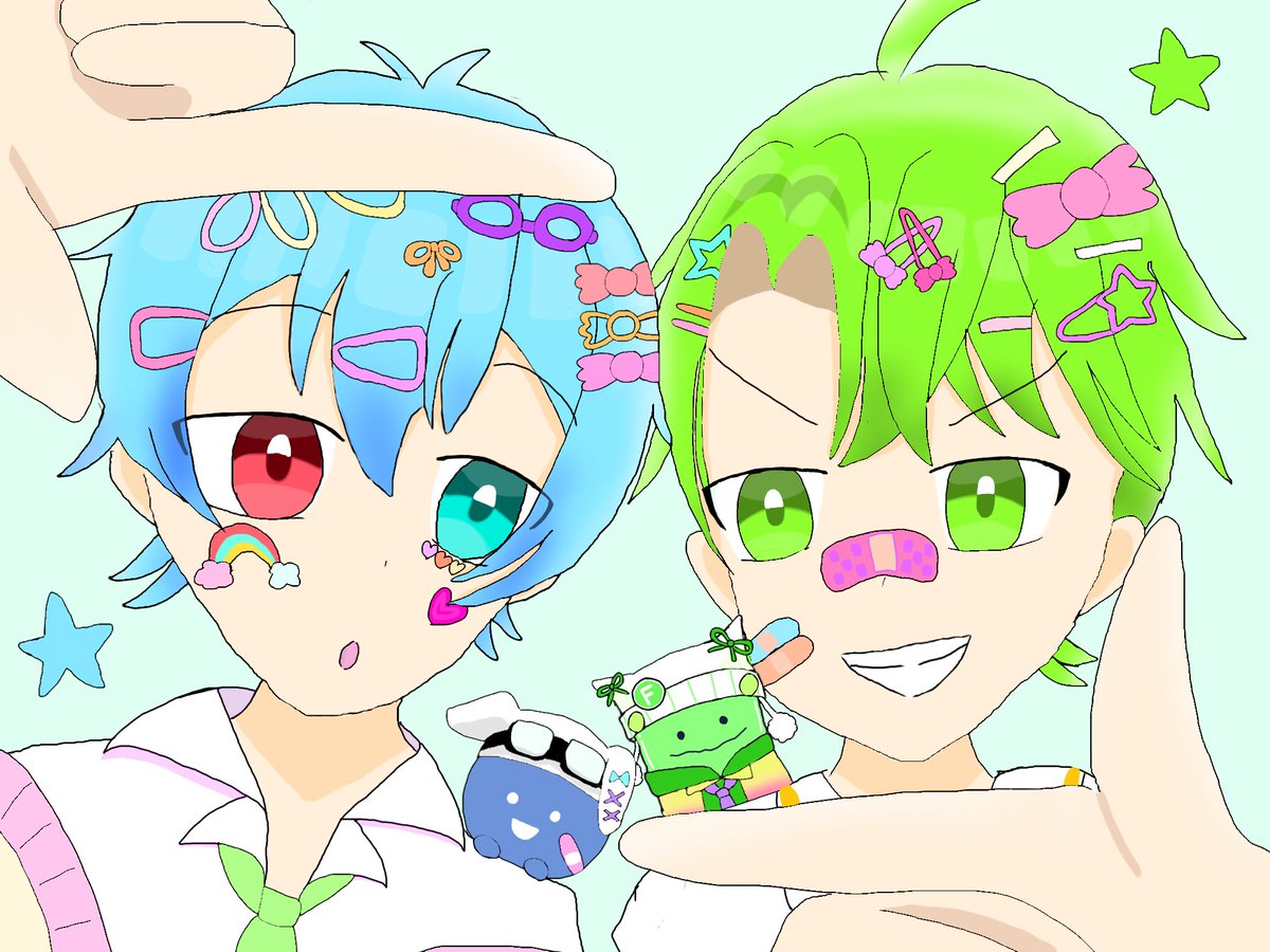 ichi7niko's tweet photo. 他界隈失礼します！
リア友に頼まれてたいんくのりもふうできた！ローソンコラボビジュ、ムズかったー https://t.co/HfDDE21i2V