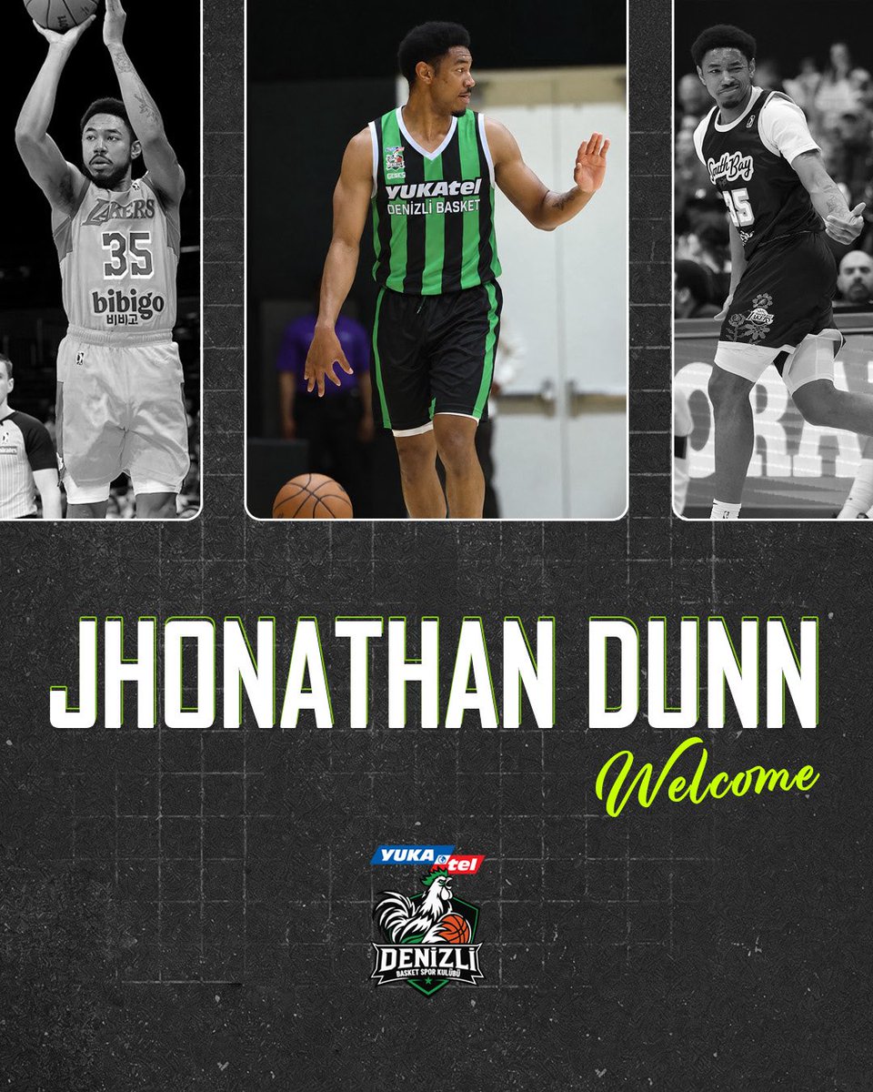 denizlibasket_'s tweet photo. HOŞ GELDİN JHONATHAN DUNN! 💚🖤

Takımımız, 1.93 boyundaki Amerikalı guard Jhonathan Dunn ile anlaşmaya vardı. 💚🖤 https://t.co/KeUmCARAN8