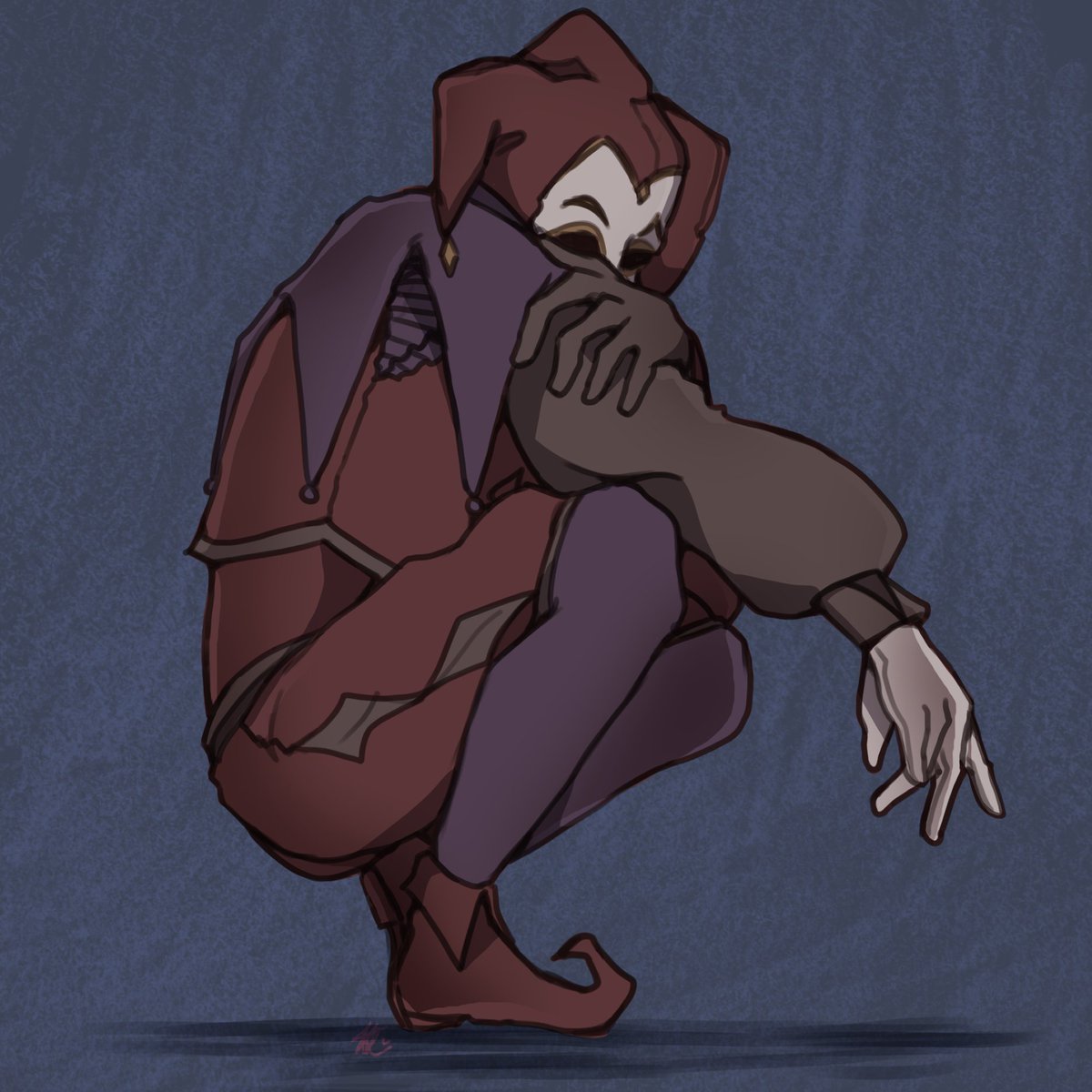 Hanacchiii_'s tweet photo. Tried to draw all day , best I could do ,,, 
#oc #jester https://t.co/Y8oST4DC7s