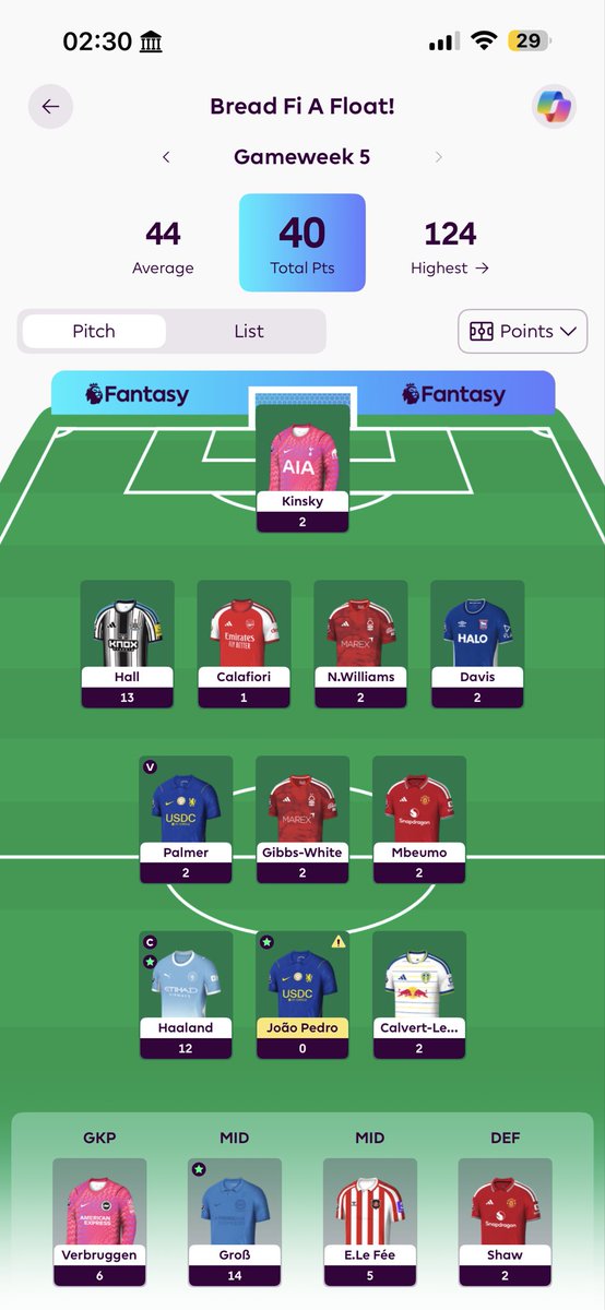 maridonn11's tweet photo. @OfficialFPL why has gross not been subbed in for joao pedro and the gameweek is finished? https://t.co/pUA8wLoVxC