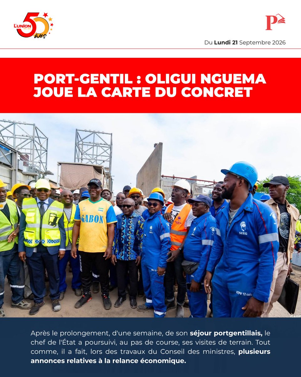 Sodipresse's tweet photo. #𝗣𝗼𝗹𝗶𝘁𝗶𝗾𝘂𝗲 - Port-Gentil : Oligui Nguema joue la carte du concret

📌 Extrait de @L'Union - Sonapresse 

Achetez ce journal en version numérique → https://t.co/GVdW9jirny

𝑉𝑜𝑡𝑟𝑒 𝑑𝑖𝑠𝑡𝑟𝑖𝑏𝑢𝑡𝑒𝑢𝑟 𝑑𝑒 𝑝𝑟𝑒𝑠𝑠𝑒

#KiosqueSodipresse #SodipresseGA #LunionGA https://t.co/YkDIVSdRHX