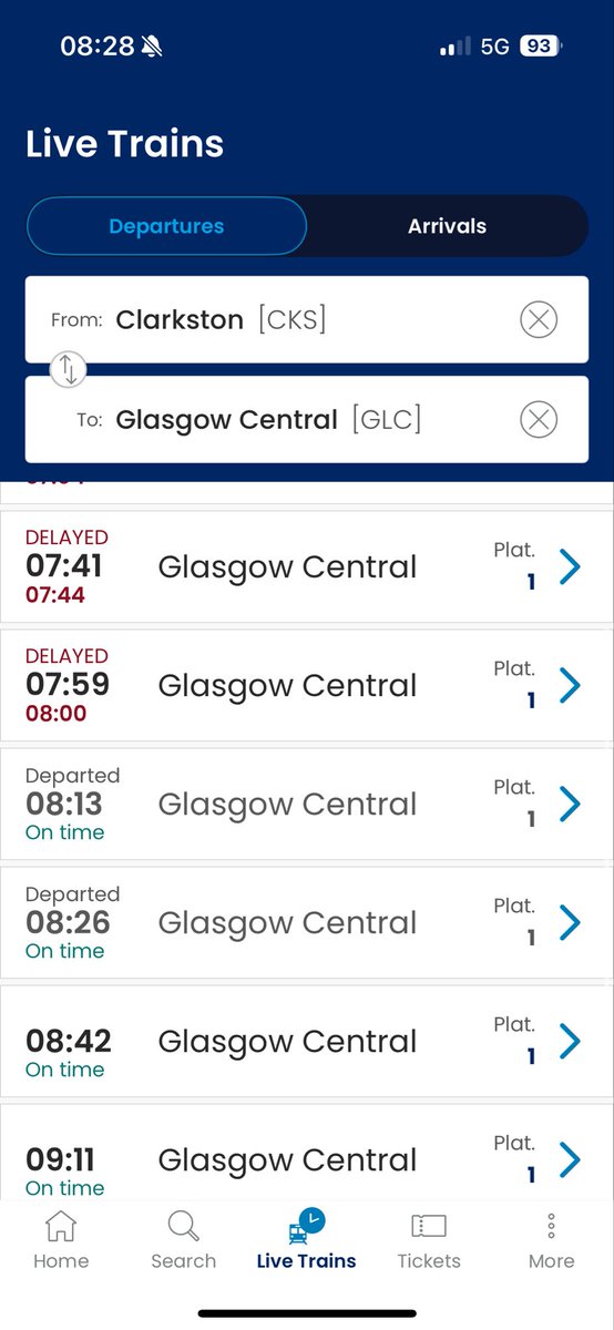 smudgee07's tweet photo. @ScotRail any chance you could update the app or station signs to let us know what’s happening with the east Kilbride to Glasgow train this morning? 

Been here since 8:09 and. 
8:13 and 8:26 should have been by now. If the app was updated I could have tried another line. https://t.co/Ip7rTJwwK3