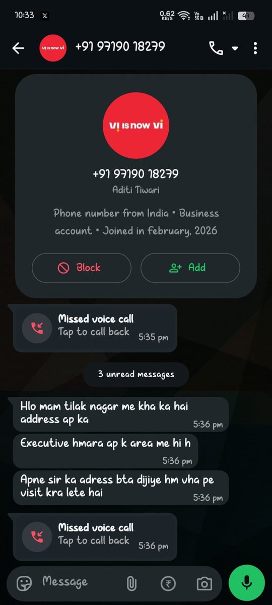 Amitmohan_MB's tweet photo. @ViCustomerCare Your both Vi representative still calling and harrassing my family member..??? 
I never ever again go with Vi operator, even i port this Vi number into another operator https://t.co/Hg4eAbTrDo