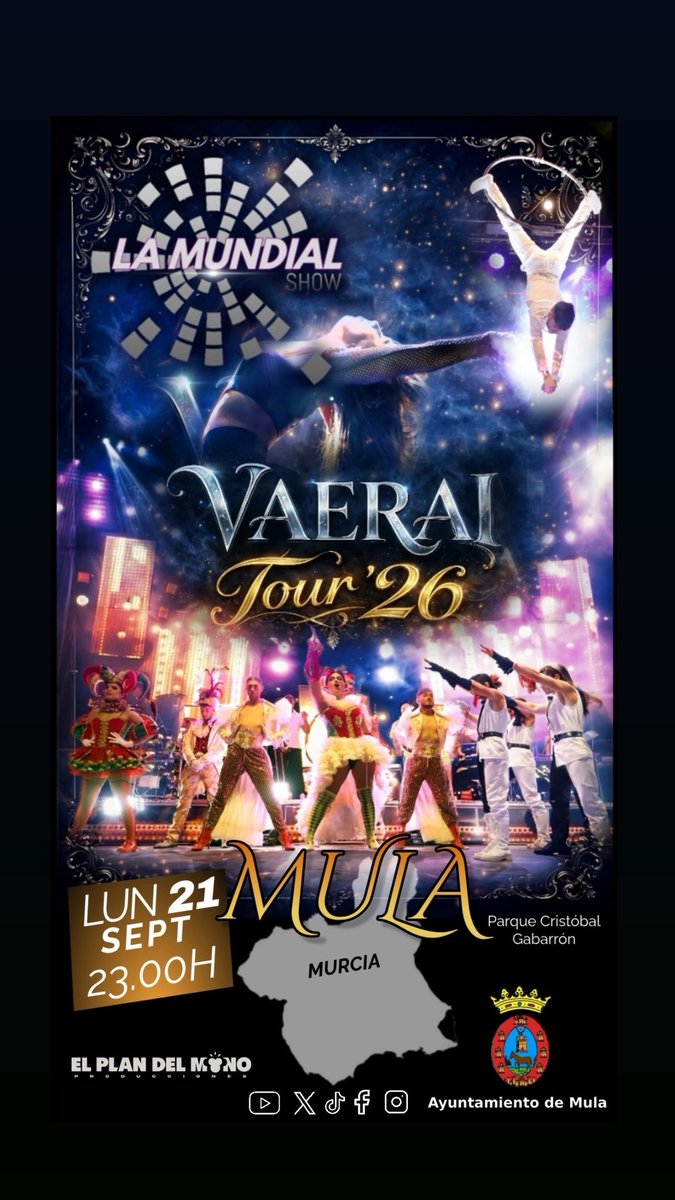 LaMundialShow's tweet photo. 𝕃𝔸 𝕄𝕌ℕ𝔻𝕀𝔸𝕃 𝕊ℍ𝕆𝕎🔥

✨VⱭҼRⱭӀ ƬƠƲR’26💫

“ⲥⳙⲁⲛ𝖽ⲟ ⲥⲁⳕⳋⲁ ⳑⲁ ⲛⲟⲥⲏⲉ... ⳑⲟ ⲉⲛⲧⲉⲛ𝖽ⲉⲅⲁ́⳽”

@ayuntamientodemula @el_plan_del_mono 

#lamundialshow #musical
#lamundialshow musical lamundialorquestashow música vaeraitour26 https://t.co/wgHxsVdvPr
