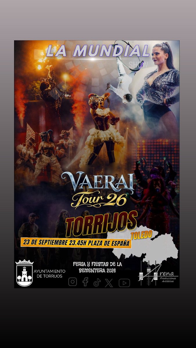 LaMundialShow's tweet photo. 𝕃𝔸 𝕄𝕌ℕ𝔻𝕀𝔸𝕃 𝕊ℍ𝕆𝕎🔥

✨VⱭҼRⱭӀ ƬƠƲR’26💫

“ⲥⳙⲁⲛ𝖽ⲟ ⲥⲁⳕⳋⲁ ⳑⲁ ⲛⲟⲥⲏⲉ... ⳑⲟ ⲉⲛⲧⲉⲛ𝖽ⲉⲅⲁ́⳽”

@aytotorrijos @arenaproducciones

#lamundialshow #musical
#lamundialshow musical lamundialorquestashow música vaeraitour26 https://t.co/R1VtmBfmwb