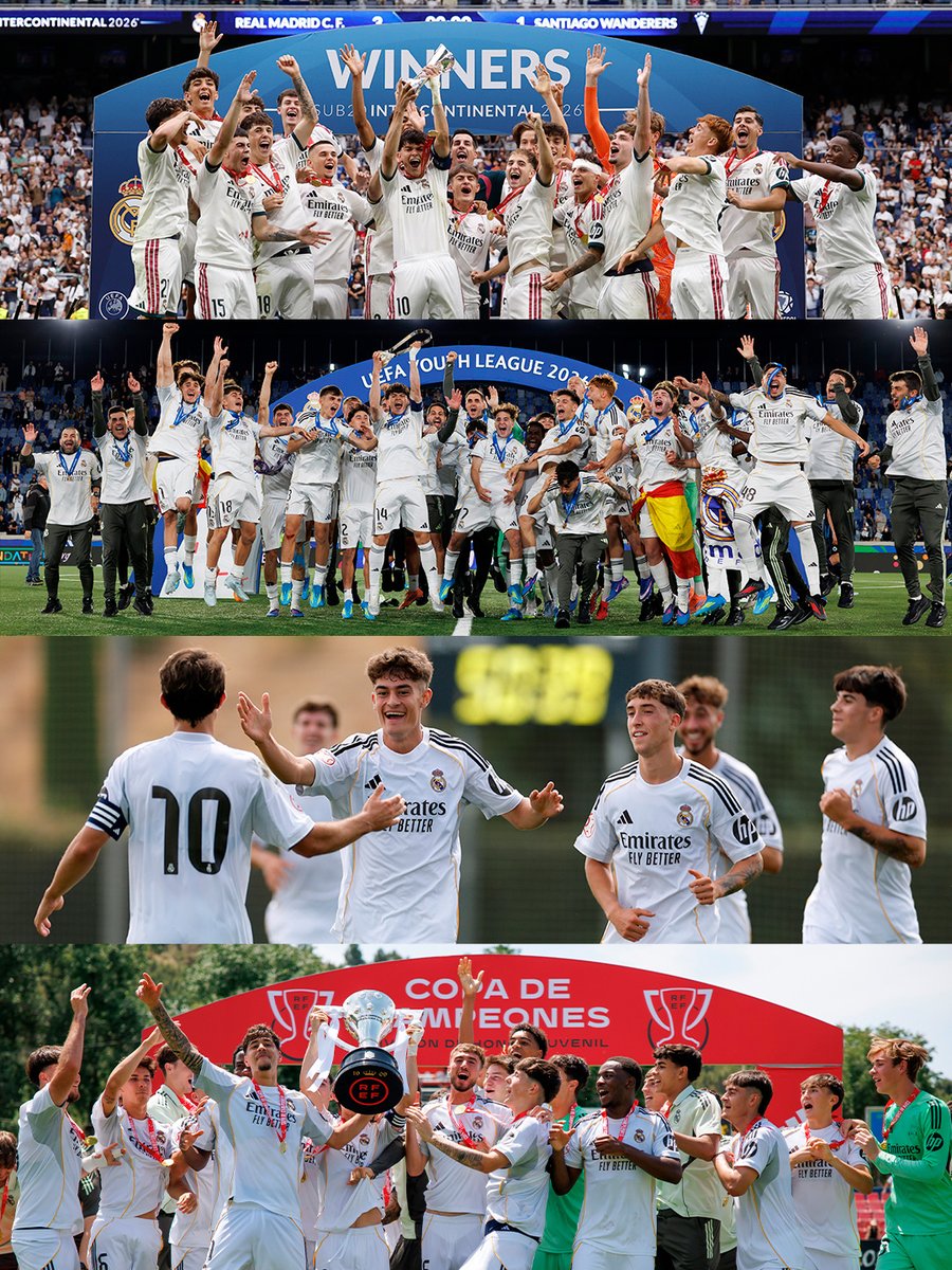 lafabricacrm's tweet photo. 🤍 ¡El histórico 2026 de nuestro Juvenil A!
🏆 Copa Intercontinental sub-20
🏆 Youth League
🏆 Liga
🏆 Copa de Campeones https://t.co/JjniizP1ha