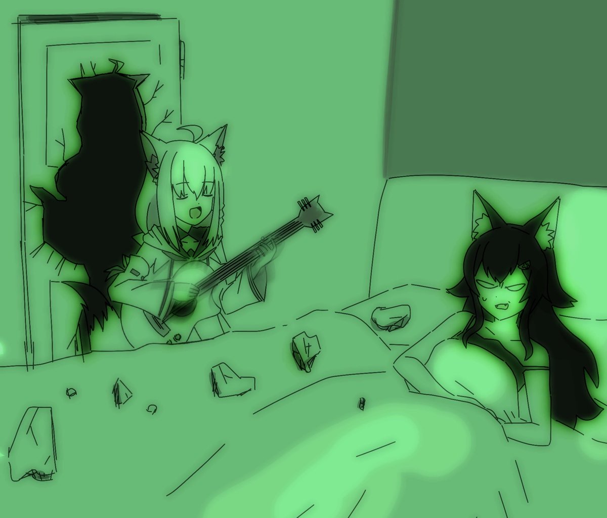 ___R0_SE___'s tweet photo. #絵フブキ 
🦊🎸⏰ https://t.co/nxtOQALeps
