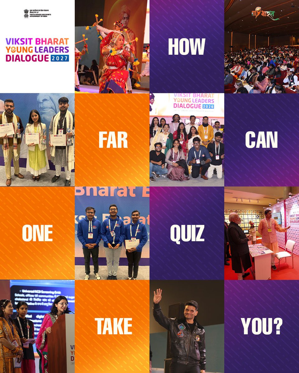 MYBharatHQ's tweet photo. One Quiz can take you much further than you think!

Why let a potentially life-changing opportunity pass you by?

Take the VBYLD 2027 Quiz on MY Bharat today!

Visit https://t.co/6MCXq0kpCx

⏰ Last Date: 30 September 2026

#MYBharat #YoungLeadersDialogue https://t.co/kMhpnDDVJB