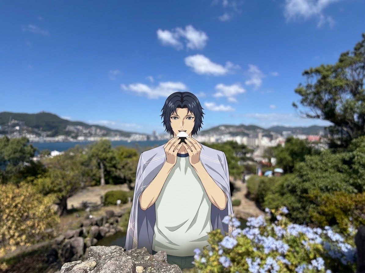 Shisyamoniku229's tweet photo. アクスタの枠を消せますか？ってGeminiにお願いしただけなのに、幸村くんが崖からひょっこりしてる画像爆誕して無理😂ww
のんきにおにぎり食べてるし…😇 https://t.co/NfQj8E7MNw