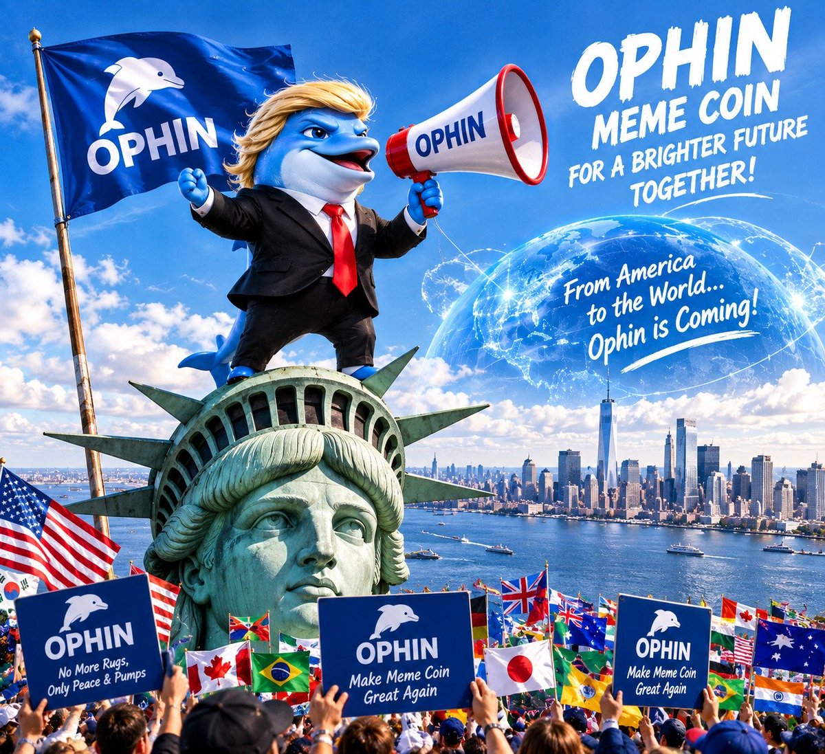 Ophinmeme's tweet photo. Say to the world, $Ophin is coming ! 

#MMCGA #Ophin https://t.co/o9NsUeC7Vx