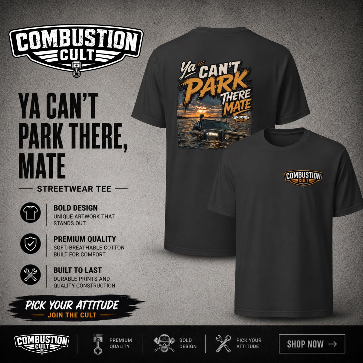 Cassaundrag6's tweet photo. YA CAN’T PARK THERE, MATE... We all know that bloke who says, “She’ll be right. ” Minutes later, everyone’s filming. This tee is for legends who love car culture and don’t take life too seriously. Premium fit. Exclusive artwork. Full throttle. Tag https://t.co/q1TKGtJyHG