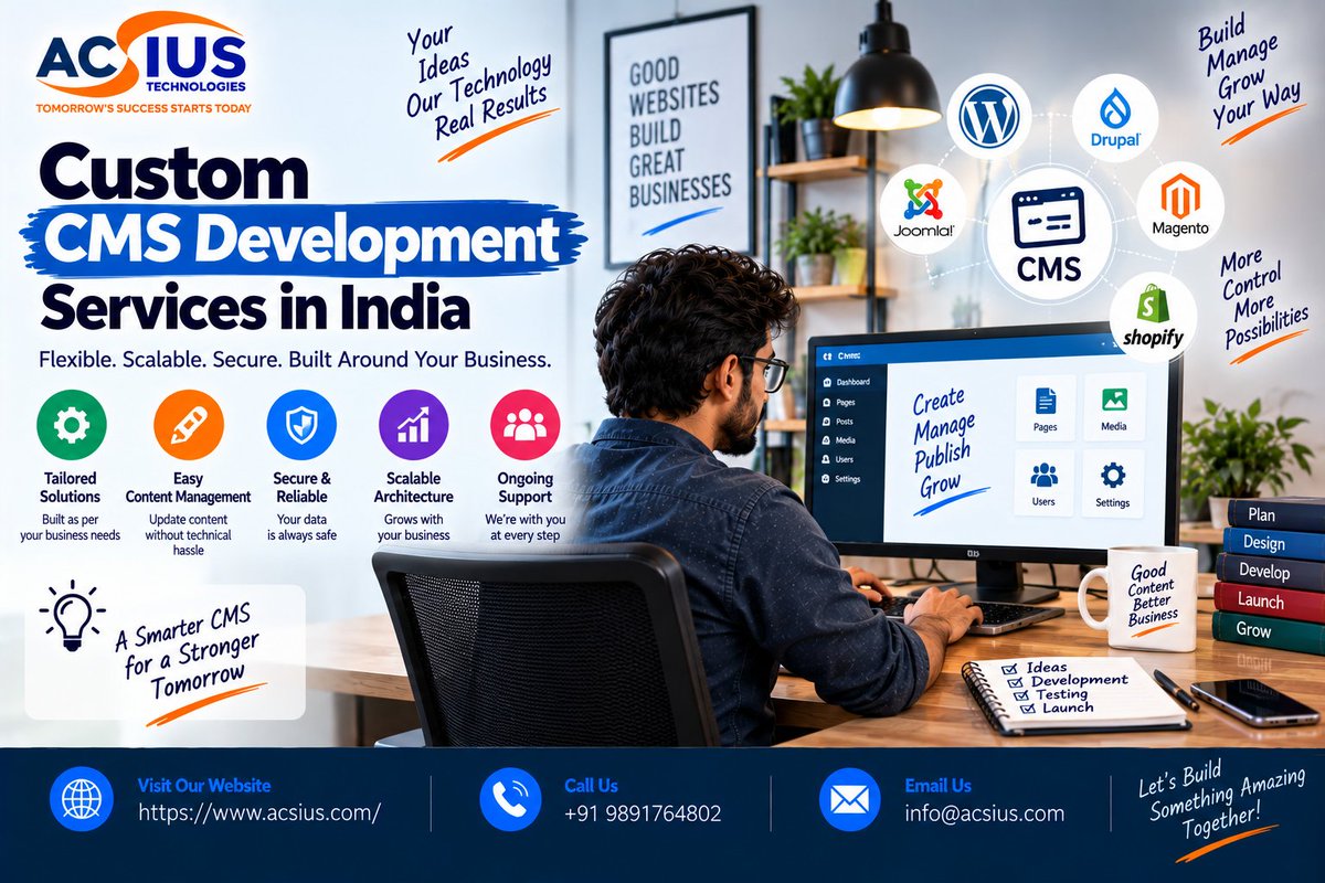 acsius's tweet photo. Nobody searches "CMS development." They search "why does updating my site take forever." 🤔

Custom CMS Development Services in India — built for the real problem, not just the technical term.

🌐 Visit: https://t.co/grVyNJVOel

#CMSDevelopment #CustomCMSDevelopmentServicesIndia https://t.co/jSE3PvCVKZ