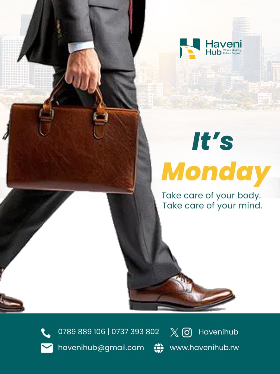 Havenihub's tweet photo. It’s Monday! A new week, a new opportunity to prioritize your well-being.

As you step into another busy week, remember that success is not only about getting things done, it’s also about taking care of the person doing them.

Take care of your body.
Take care of your mind.
Give yourself time to rest, recharge, and reset.

Let this Monday be a reminder that your health matters too.

📞 0789 889 106 | 0737 393 802
📧 havenihub@gmail.com
🌐 https://t.co/GPyCfWPFbK⁠

#Havenihub #MentalHealth #SRHR